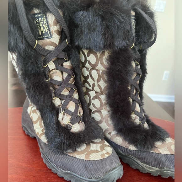Coach Rabbit Fur Boots - Picture 2 of 6
